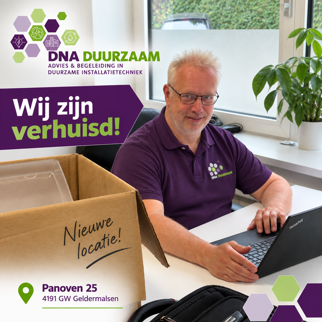 DNA Duurzaam is verhuisd naar Panoven 25 in Geldermalsen